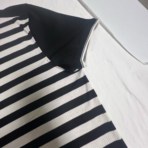 KARL LAGERFELD PARIS MEN’S STRIPE POLO SHIRT. SIZE LARGE (SEEMS TO BE SMALL). - Picture 11 of 15